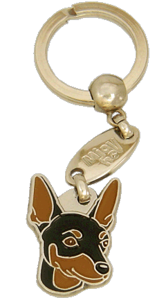MINIATURE PINSCHER BLACK & TAN <br> (keyring, engraving included)